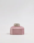Silver quilted band ring
