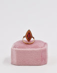 Gold-plated red marquise ring