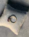 1930s Silver and Amethyst Solitaire Ring