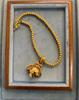 1970s Bee Necklace in Golden Galvanized Resin
