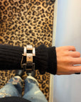 1980s Chunky Tank style Link Silver Bracelet