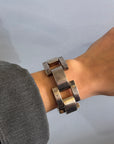 1980s Chunky Tank style Link Silver Bracelet