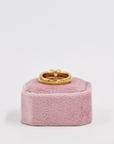 Gold plated shiny solitaire ring