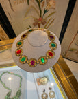 Colorful golden round necklace