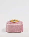 Gold plated shiny solitaire ring
