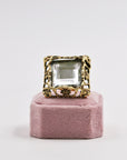 Upcycled golden square shiny ring