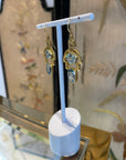 Handmade Italian gilded silver and topaz earrings