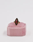 Gold-plated red marquise ring