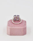 Stunning silver and purple ring