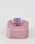 Stunning silver and purple ring