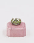Oversize peridot and silver ring