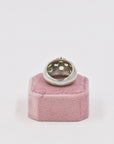 Oversize peridot and silver ring