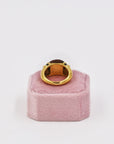Gold-plated and wood ring