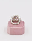 Oversize amethyst and silver ring