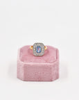 Gold-plated shiny aquamarine signet ring
