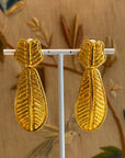 « Sonia Rykiel » leaf golden dangly clips