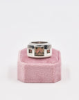 Silver and smoked citrine tank ring