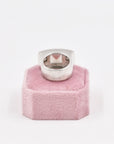 Silver and smoked citrine tank ring