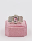 Maximalist silver and amethyst tank ring