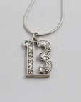 Lucky charm silver chain "13" pendant