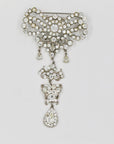 « Ugo Correani » bow silvery shiny brooch
