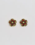 Cute golden and red flower clips