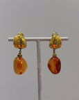 Orange and golden small dangly clips