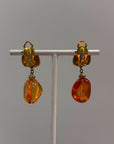 Orange and golden small dangly clips