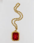 70s "Fabi" red pendant with a "Cascio" golden chain