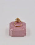 Gold-plated and green marquise ring