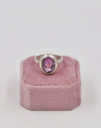 Cute amethyst silver solitaire ring