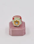 Ceramic handmade flower ring