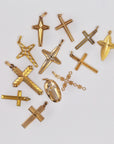 Gold plated and "FIX" cross pendant