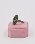 Antique green and silver ring