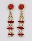 Shiny pearly golden earrings