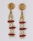 Shiny pearly golden earrings