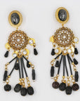 Black handmade beaded clips