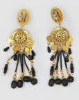 Black handmade beaded clips