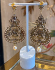 Oversize shiny italian dangly earrings
