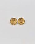 60s Lightful blue and white golden earrings