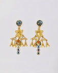 "Briglia" sophisticated golden chandelier clips earrings