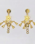 "Briglia" sophisticated golden chandelier clips earrings