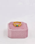 Agathe solitaire gold-plated bow ring