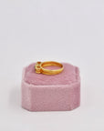 Agathe solitaire gold-plated bow ring