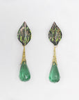 Murano glass leaf green clips