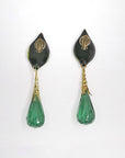 Murano glass leaf green clips