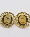 "Villani" oversize shiny golden openwork clip