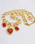 70s "Fabi" orange and red hearts belt