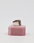 Garnets tank silver ring