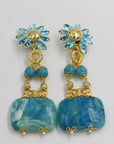 XL blue marble style shiny clips